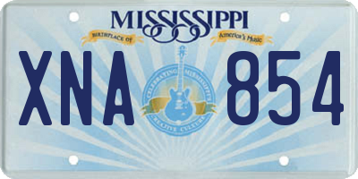 MS license plate XNA854