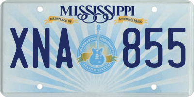 MS license plate XNA855