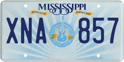 MS license plate XNA857