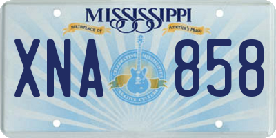 MS license plate XNA858
