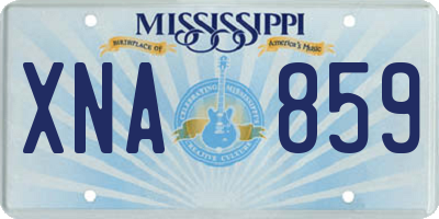 MS license plate XNA859