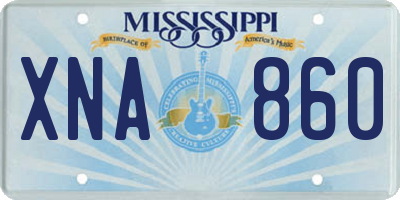 MS license plate XNA860