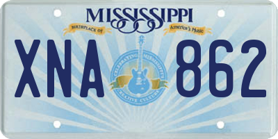 MS license plate XNA862