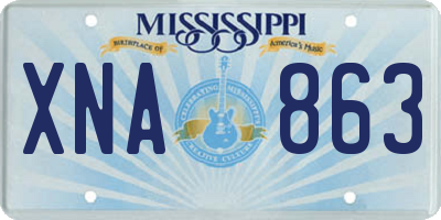 MS license plate XNA863