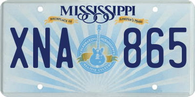 MS license plate XNA865