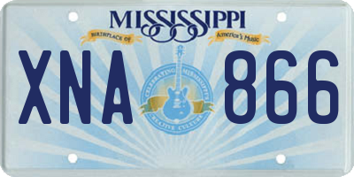 MS license plate XNA866