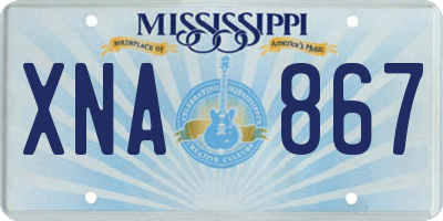MS license plate XNA867