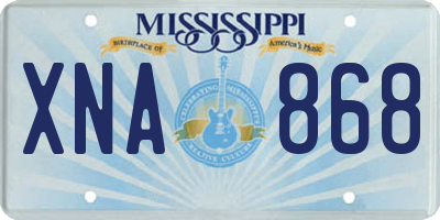 MS license plate XNA868