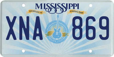 MS license plate XNA869