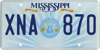 MS license plate XNA870