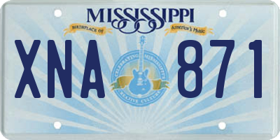 MS license plate XNA871