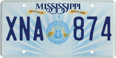 MS license plate XNA874