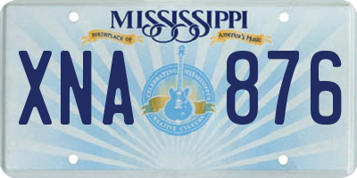 MS license plate XNA876