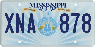 MS license plate XNA878