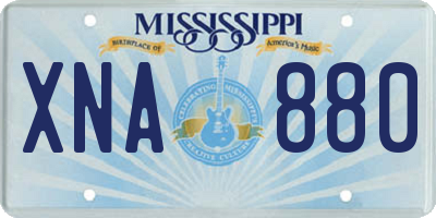 MS license plate XNA880