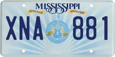 MS license plate XNA881