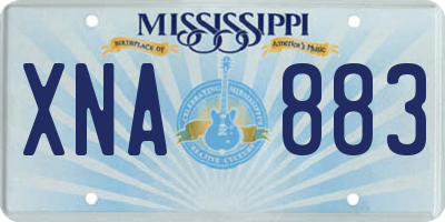 MS license plate XNA883
