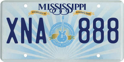 MS license plate XNA888