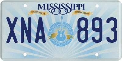 MS license plate XNA893