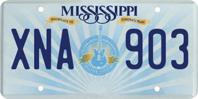 MS license plate XNA903