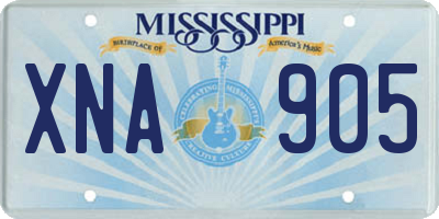 MS license plate XNA905