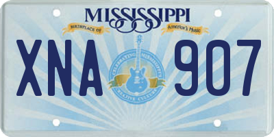 MS license plate XNA907