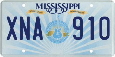MS license plate XNA910