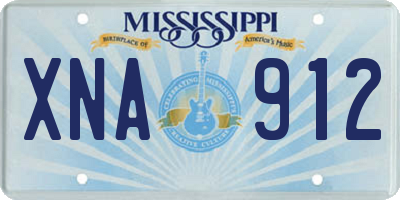 MS license plate XNA912
