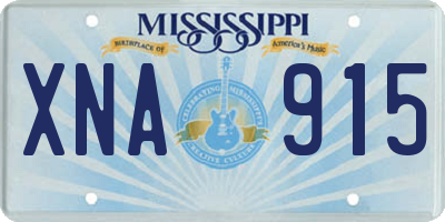 MS license plate XNA915