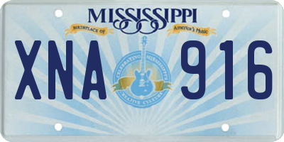 MS license plate XNA916