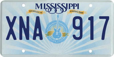 MS license plate XNA917
