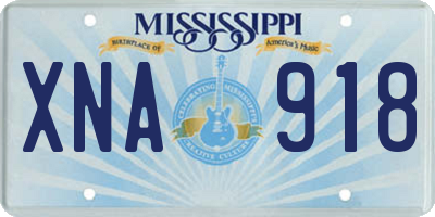 MS license plate XNA918