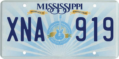 MS license plate XNA919