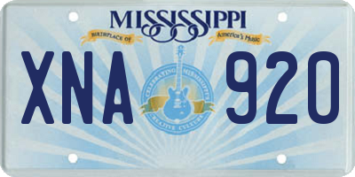 MS license plate XNA920