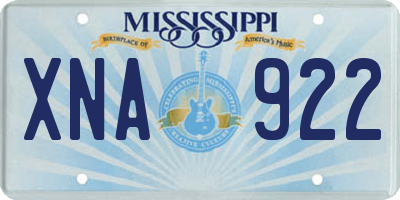 MS license plate XNA922