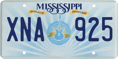 MS license plate XNA925