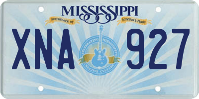 MS license plate XNA927