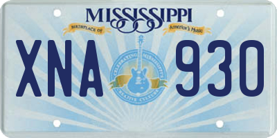 MS license plate XNA930