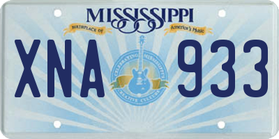 MS license plate XNA933