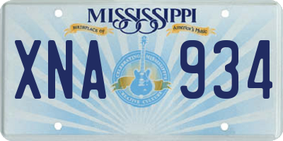 MS license plate XNA934