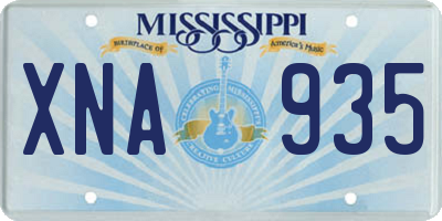 MS license plate XNA935