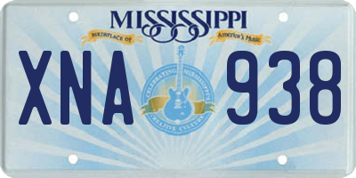 MS license plate XNA938