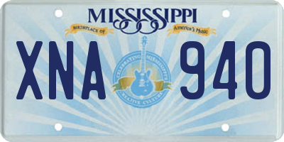 MS license plate XNA940