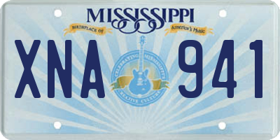 MS license plate XNA941
