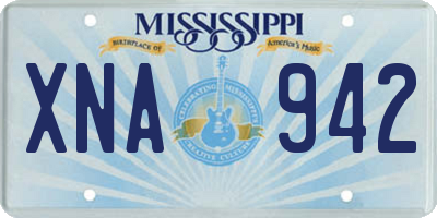MS license plate XNA942