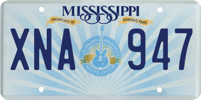 MS license plate XNA947