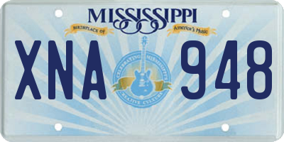 MS license plate XNA948