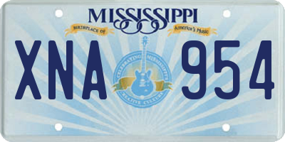 MS license plate XNA954