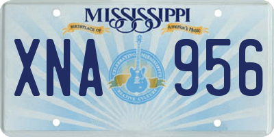 MS license plate XNA956