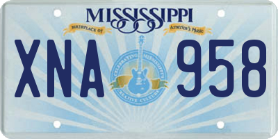 MS license plate XNA958